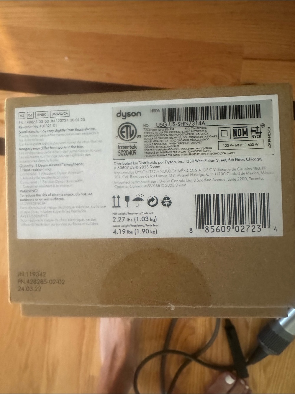 Dyson Silver and Rose Gold Hair Straightener - Picture 3 of 3